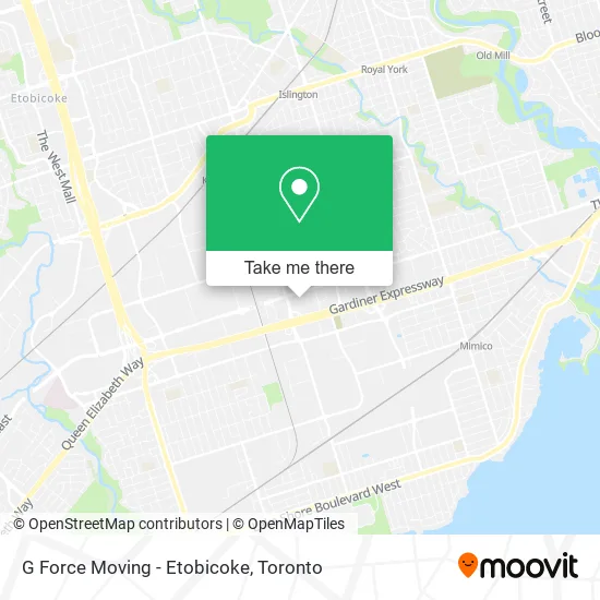 G Force Moving - Etobicoke map