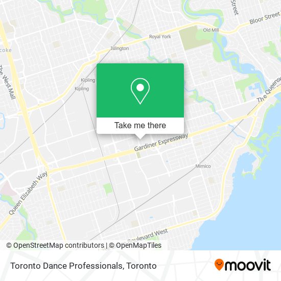 Toronto Dance Professionals map