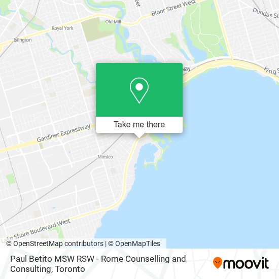 Paul Betito MSW RSW - Rome Counselling and Consulting map