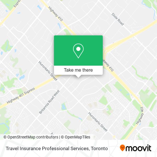 Travel Insurance Professional Services map