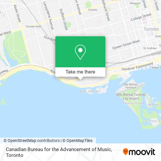 Canadian Bureau for the Advancement of Music map
