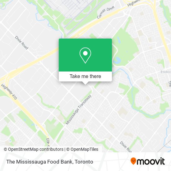 The Mississauga Food Bank map