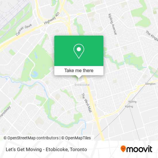 Let's Get Moving - Etobicoke map