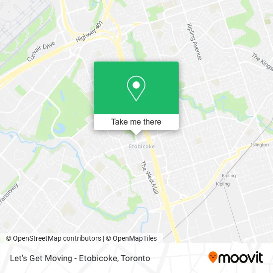 Let's Get Moving - Etobicoke map