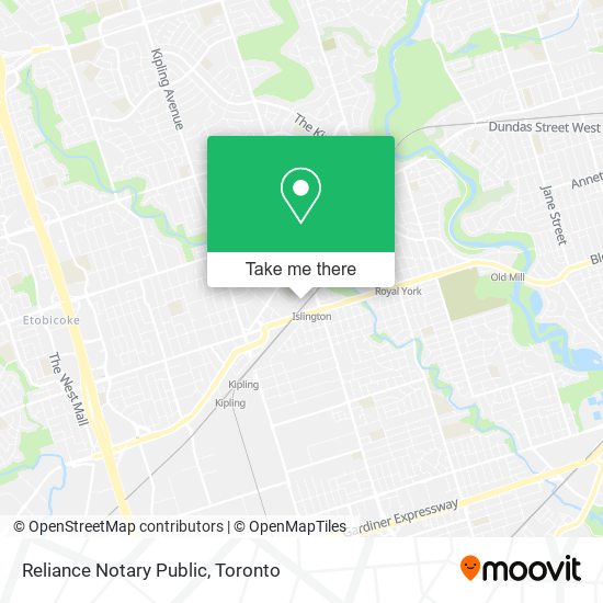 Reliance Notary Public map