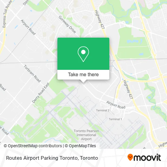 Routes Airport Parking Toronto map