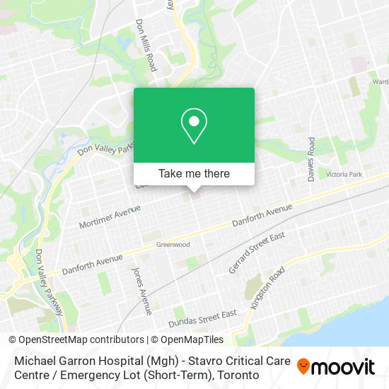 Michael Garron Hospital (Mgh) - Stavro Critical Care Centre / Emergency Lot (Short-Term) map