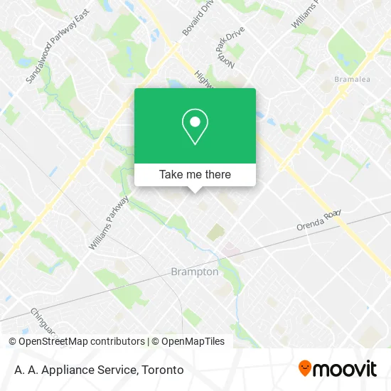 A. A. Appliance Service map