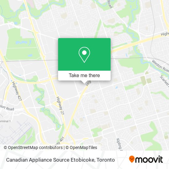 Canadian Appliance Source Etobicoke map