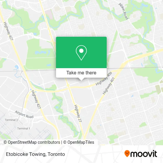 Etobicoke Towing map