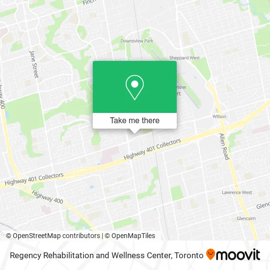 Regency Rehabilitation and Wellness Center map