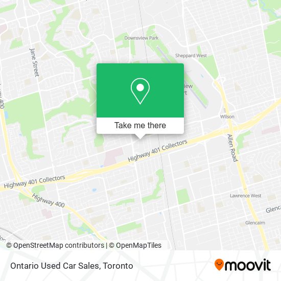 Ontario Used Car Sales map