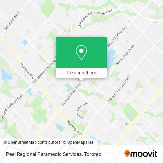 Peel Regional Paramedic Services map