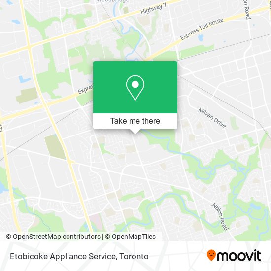Etobicoke Appliance Service map