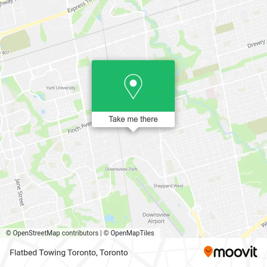 Flatbed Towing Toronto map