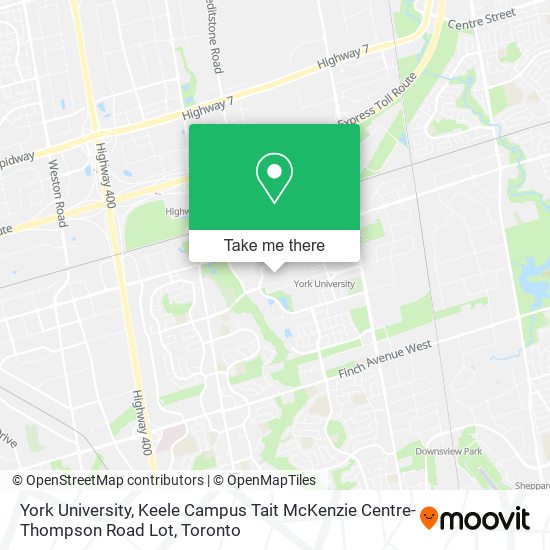 York University, Keele Campus Tait McKenzie Centre-Thompson Road Lot plan