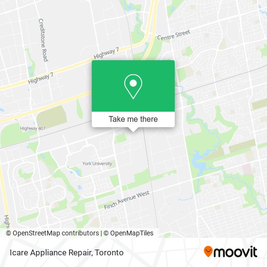 Icare Appliance Repair map