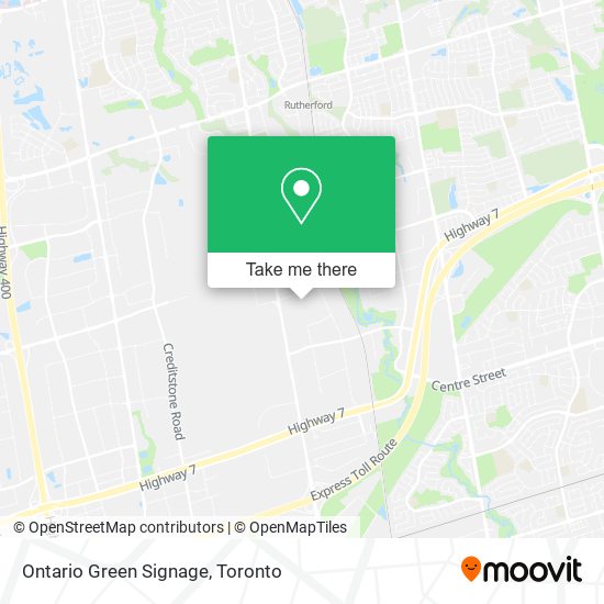 Ontario Green Signage map