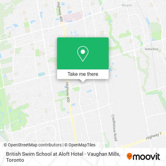British Swim School at Aloft Hotel - Vaughan Mills map