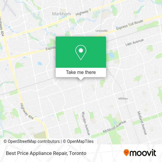 Best Price Appliance Repair map
