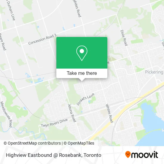 Highview Eastbound @ Rosebank map