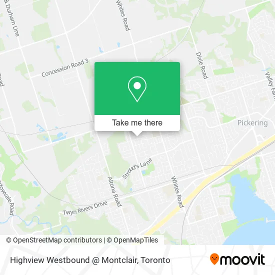 Highview Westbound @ Montclair map
