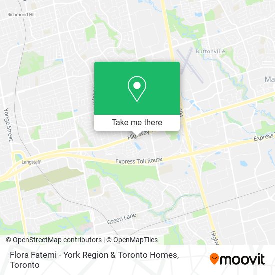 Flora Fatemi - York Region & Toronto Homes map