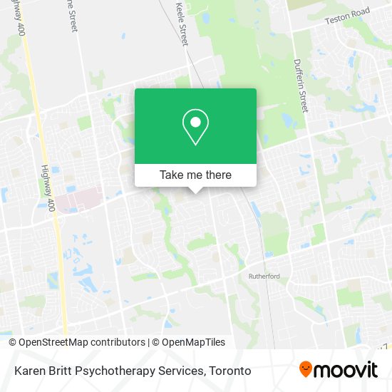 Karen Britt Psychotherapy Services map