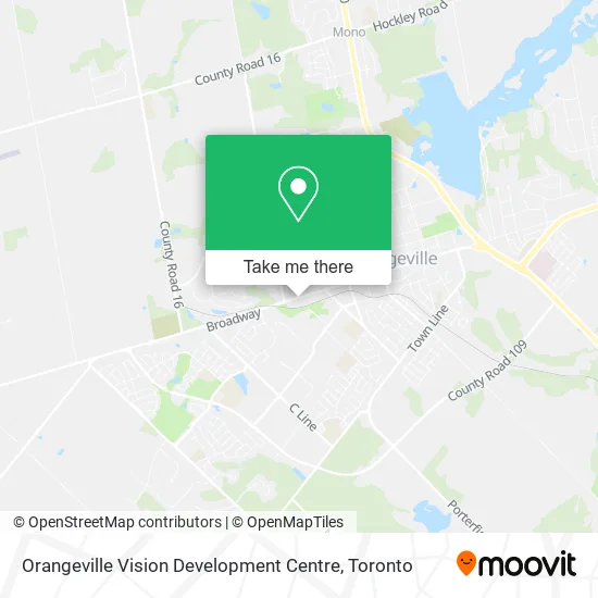 Orangeville Vision Development Centre map