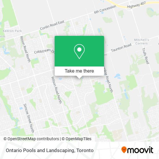 Ontario Pools and Landscaping map