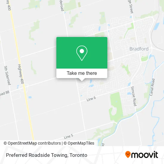 Preferred Roadside Towing map