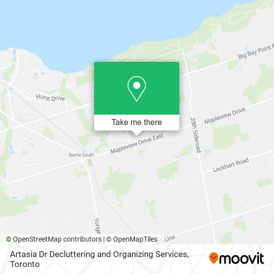 Artasia Dr Decluttering and Organizing Services map