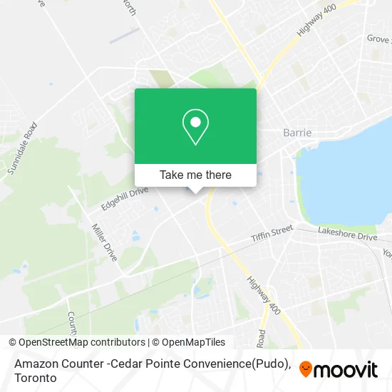 Amazon Counter -Cedar Pointe Convenience(Pudo) map