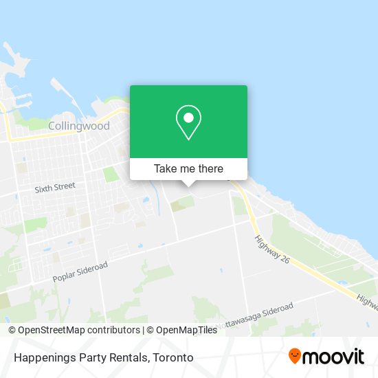 Happenings Party Rentals map