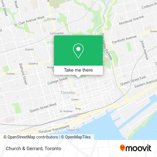 Church & Gerrard map