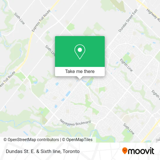 Dundas St. E. & Sixth line map