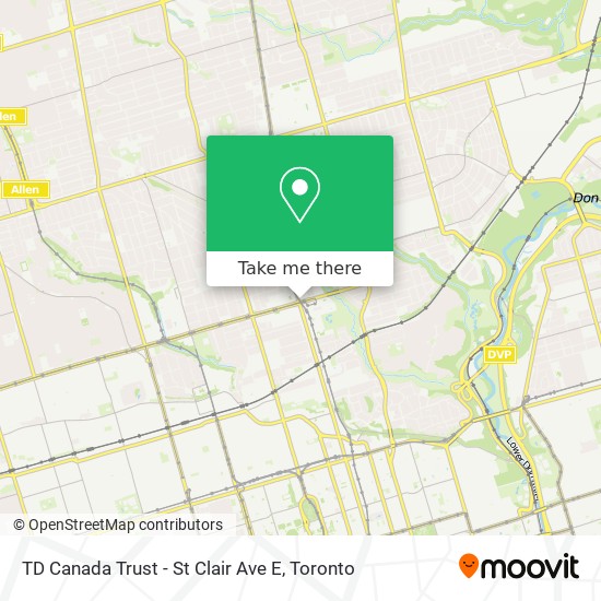 TD Canada Trust - St Clair Ave E map