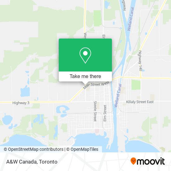 A&W Canada map