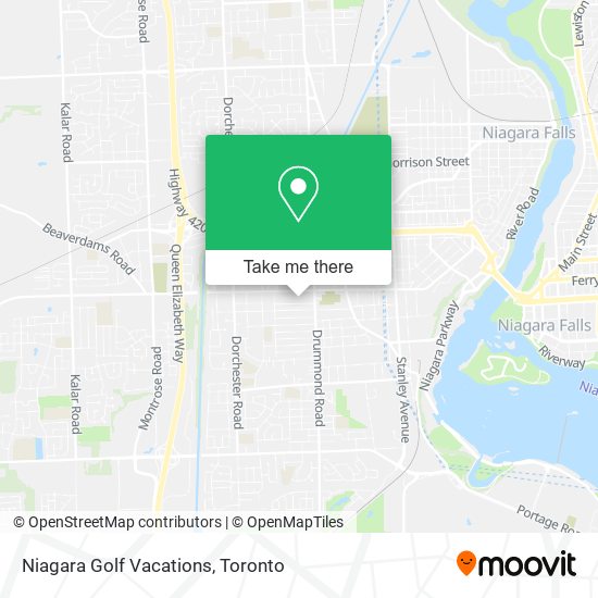 Niagara Golf Vacations map