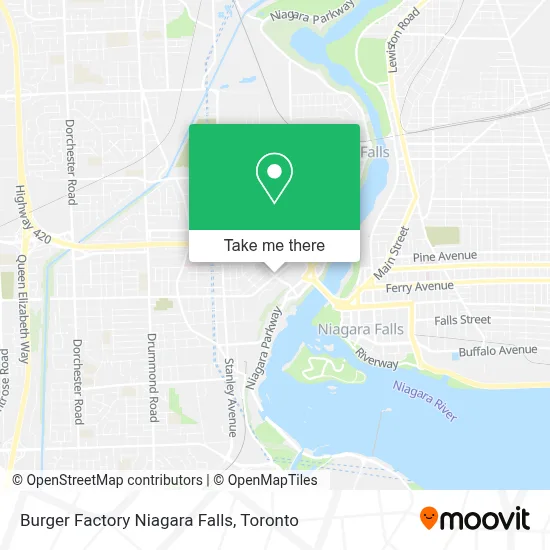 Burger Factory Niagara Falls map