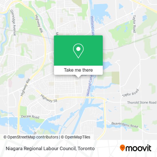 Niagara Regional Labour Council map