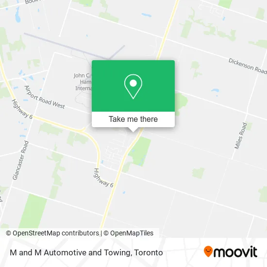 M and M Automotive and Towing map