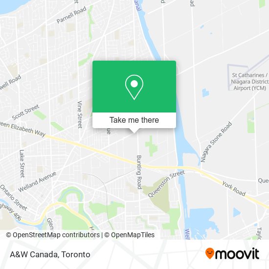 A&W Canada map