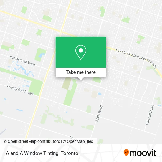 A and A Window Tinting map