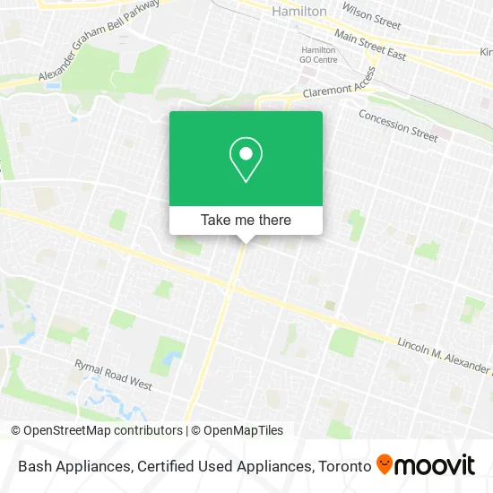 Bash Appliances, Certified Used Appliances map