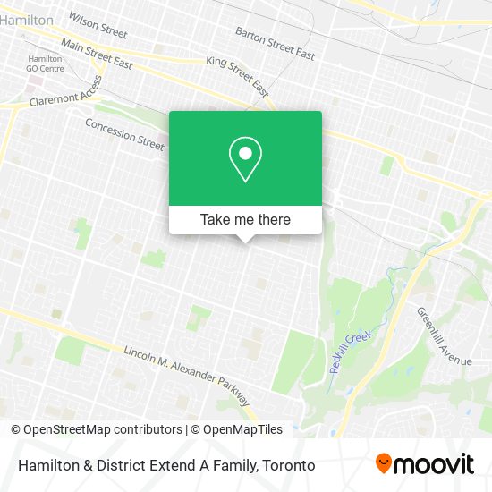 Hamilton & District Extend A Family map