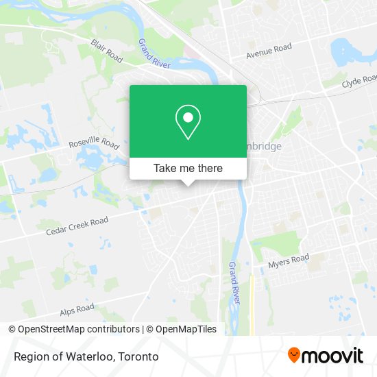 Region of Waterloo map