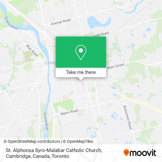 St. Alphonsa Syro-Malabar Catholic Church, Cambridge, Canada map