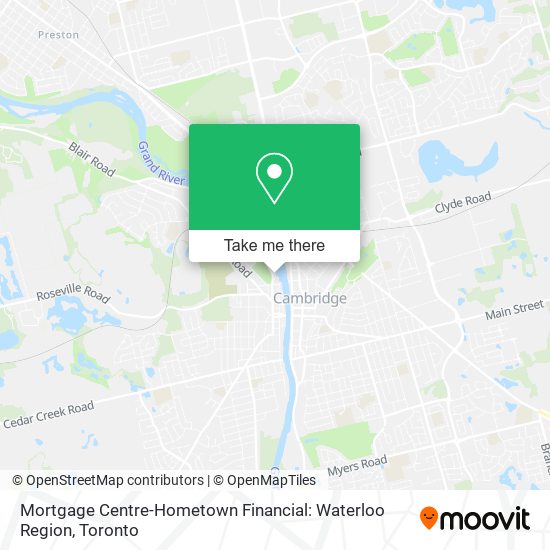 Mortgage Centre-Hometown Financial: Waterloo Region map