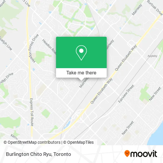 Burlington Chito Ryu map